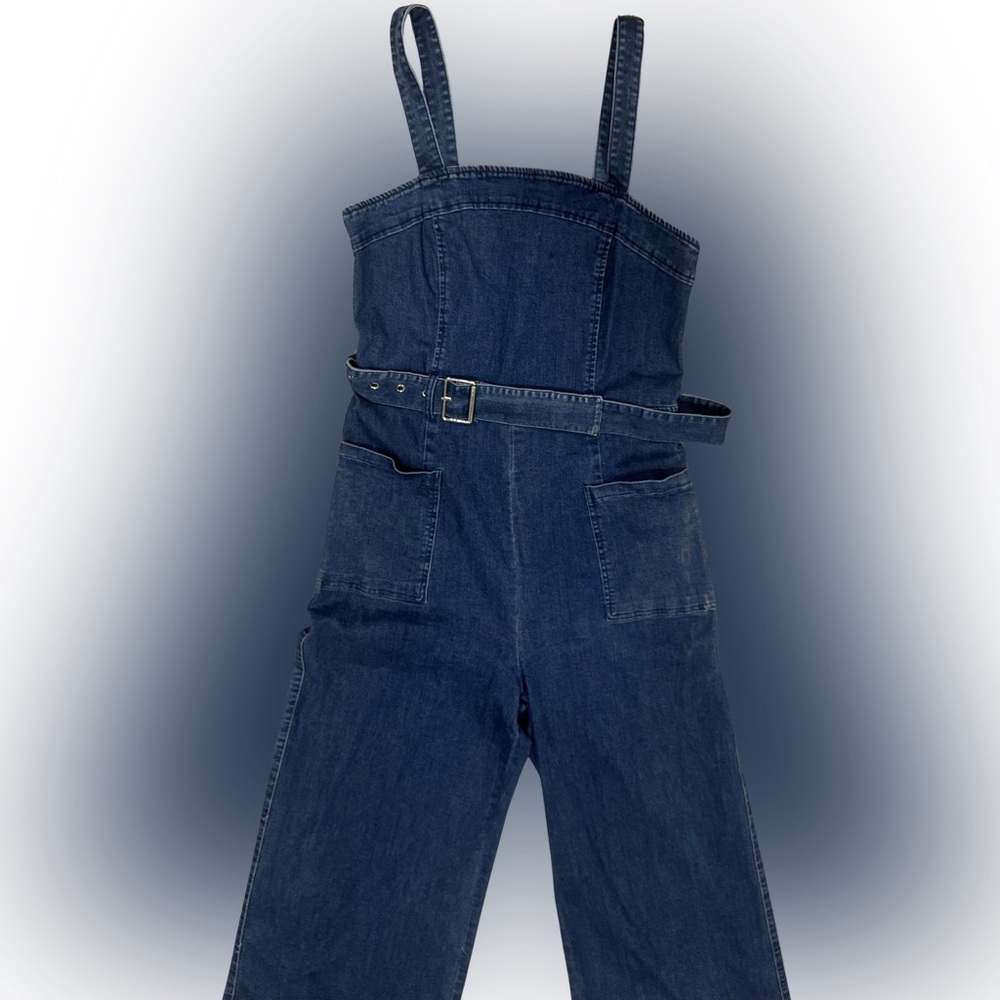 Denim Jumpsuit with Belt